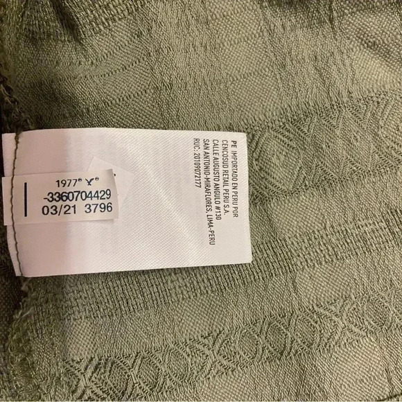 American Eagle Cropped Button Front Tank Top Peasant S Army Green‎ Boho NWT - Picture 8 of 8